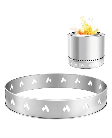 Подставка Ecooso Fire Pit для каминной печи, наружное опорное кольцо из нержавеющей стали белого цвета