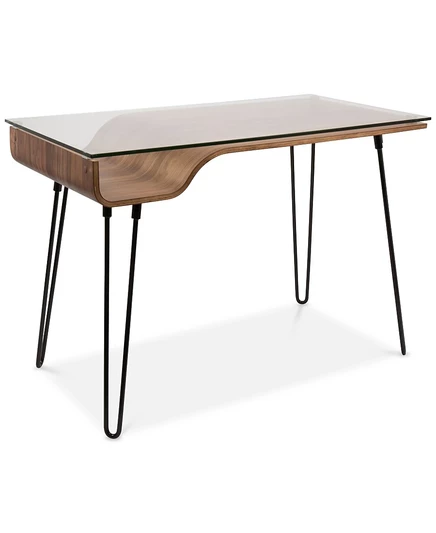 Письменный стол Lumisource Avery 44.5″ орех/стекло, черный