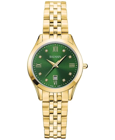 Женские часы Balmain Classic R 30мм с бриллиантами, золотые