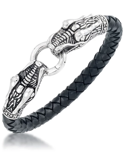 Мужской кожаный браслет Andrew Charles by Andy Hilfiger Dragon Head, сталь