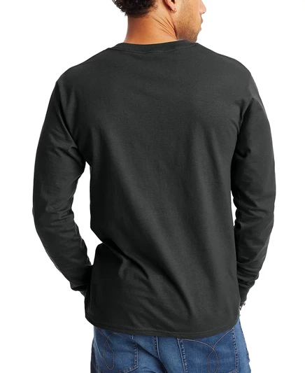 Унисекс лонгслив Hanes Beefy-T, 2 шт., черный