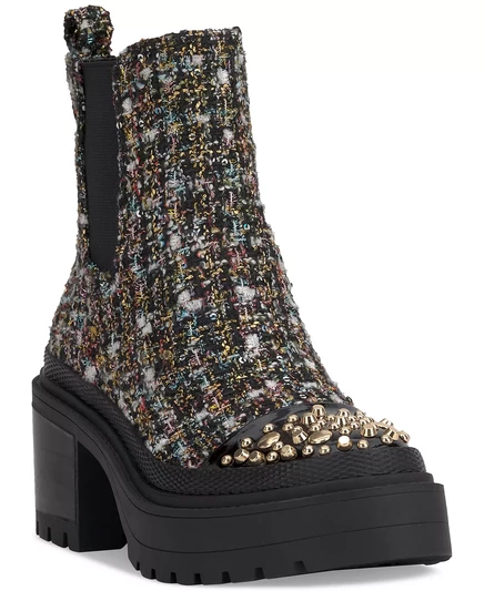  Женские пинетки Chelsea на резиновой подошве, украшенные Jymmie black sparkle tweed