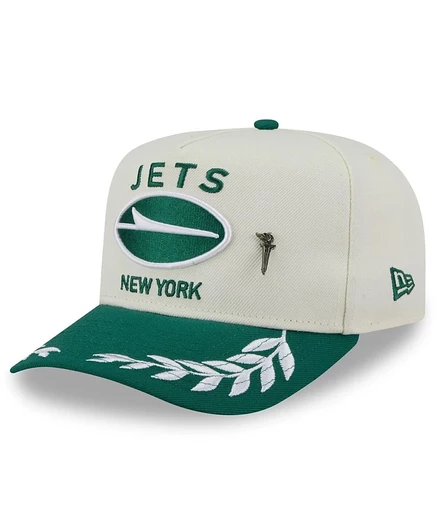 Мужская кепка New Era 59FIFTY Jets, кремово-зеленая