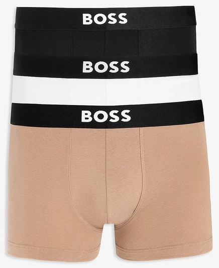 Мужские трусы-боксеры Hugo Boss 3 шт. Solid Logo, разноцветные