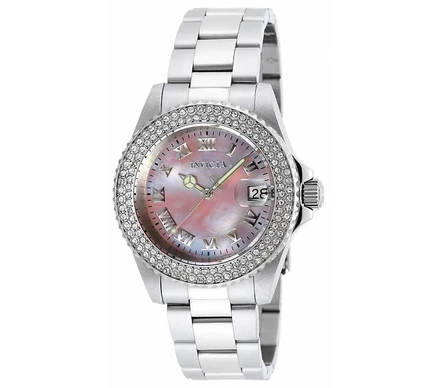 Женские часы Invicta Angel 19874 кварцевые, светло-розовый циферблат