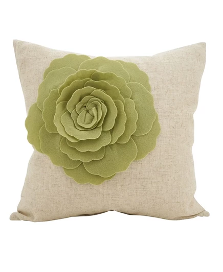 Декоративная подушка Saro Lifestyle Rose 18″×18″, зеленая
