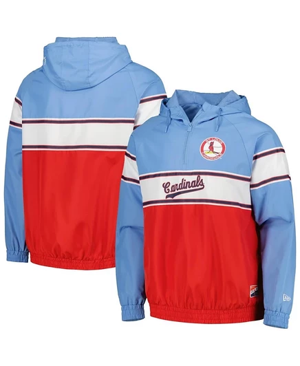 Мужское худи New Era Cardinals с молнией 1/4, голубое