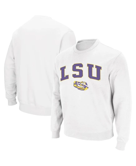 Мужская толстовка с круглым вырезом и логотипом LSU Tigers Arch & Logo white