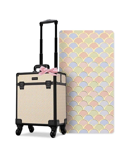 Женский кейс для косметики Byootique Rolling, на колесах, пастельный