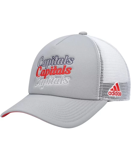 Женская серая с белым кепка дальнобойщика Washington Capitals из пенопласта Snapback gray, white