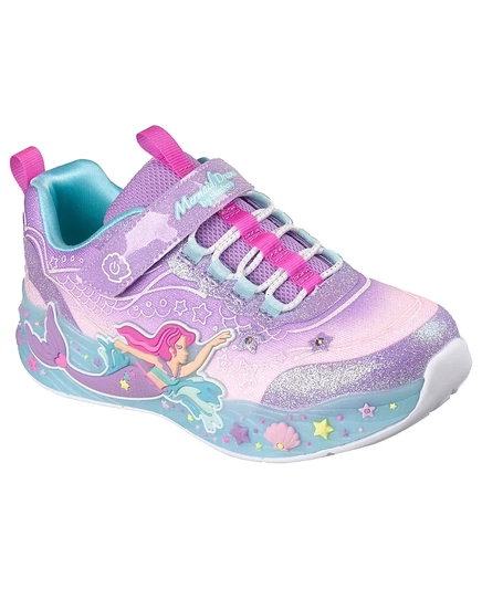 Повседневные кроссовки Skechers Toddler Girls S-Lights: Mermaid Dreams со светящимся ремешком на застежке от Finish Line multi