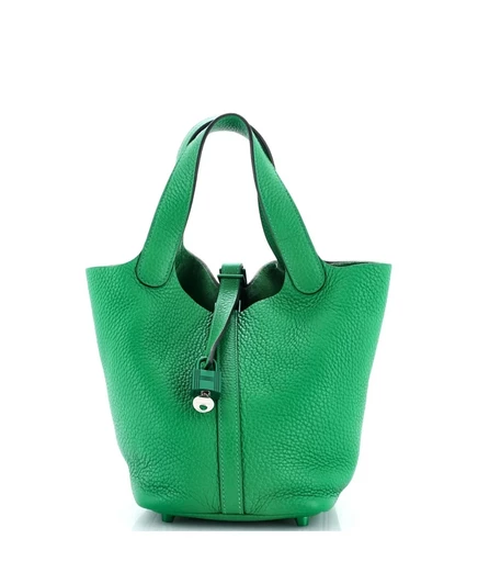Женская сумка Pre-Owned HERMS Picotin PM кожаная, зеленая