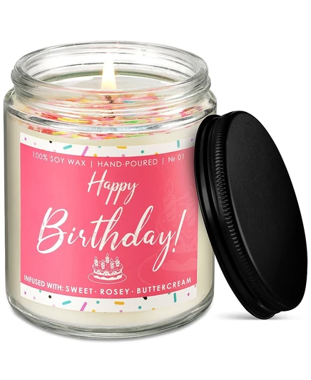 Свеча Lovery Happy Birthday, 6,7 унции. белый