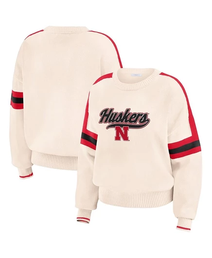 Женская толстовка WEAR by Erin Andrews Nebraska Huskers, кремовая
