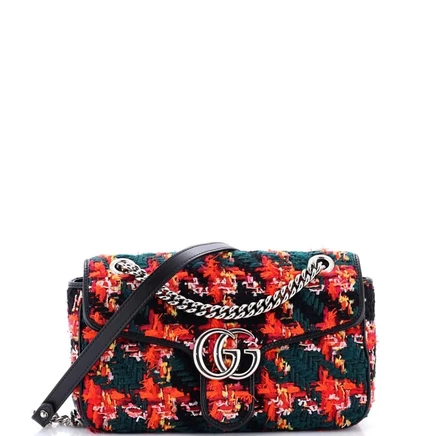 Женская сумка Gucci Small GG Marmont, твид, черная