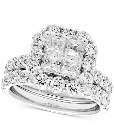 Обручальный комплект Macy's Diamond Princess 3,25 карат из 14k белого золота, золотистый