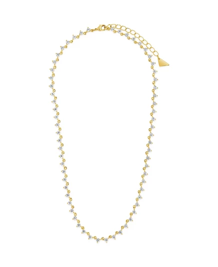Теннисное ожерелье Sterling Forever Brigid с кубическим цирконием в шахматном порядке gold