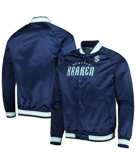 Мужская куртка варсити Mitchell & Ness Seattle Kraken, синяя