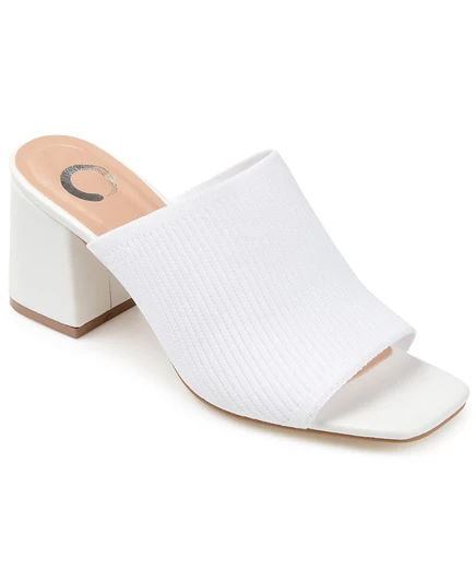 Женские сандалии Journee Collection Lorenna на блок‑каблуке, белые