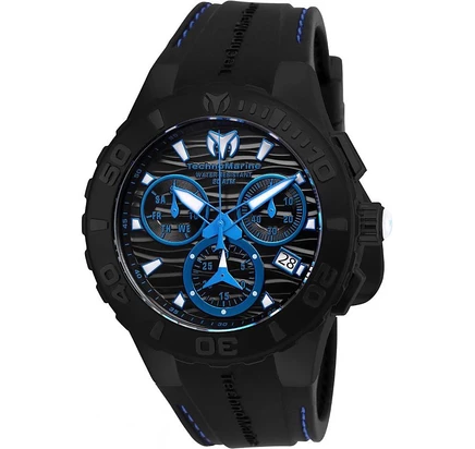 Мужские часы Technomarine TM-115080 Cruise с кварцевым хронографом, циферблат черный