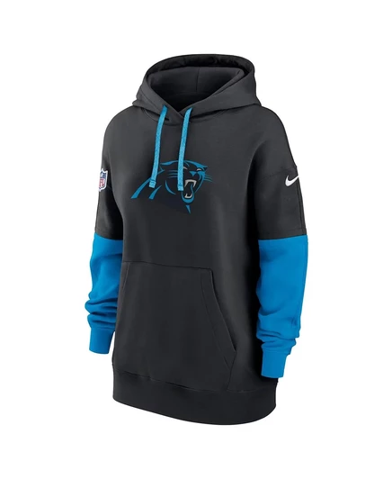 Женская черная толстовка-пуловер из флиса Nike Carolina Panthers 2024 Sideline Essential с капюшоном black