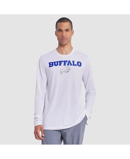Мужская белая футболка с длинным рукавом Dri-FIT из коллекции Buffalo Bills 2025 Rivalries Sideline Legend white