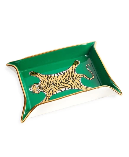Лоток Jonathan Adler Tiger фарфоровый 5″, зеленый