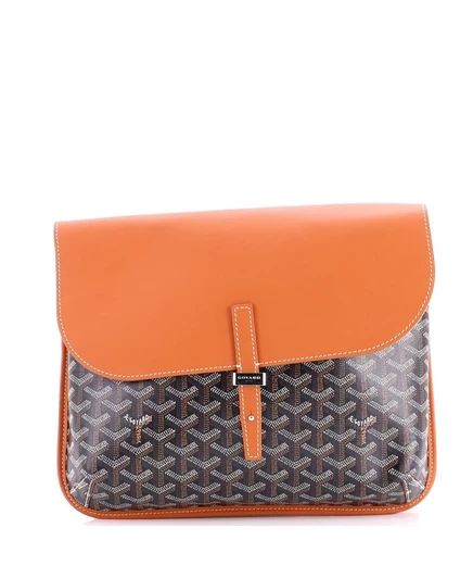 Женская сумка Pre-Owned Goyard Coursier мессенджер из канваса и кожи, оранжевая