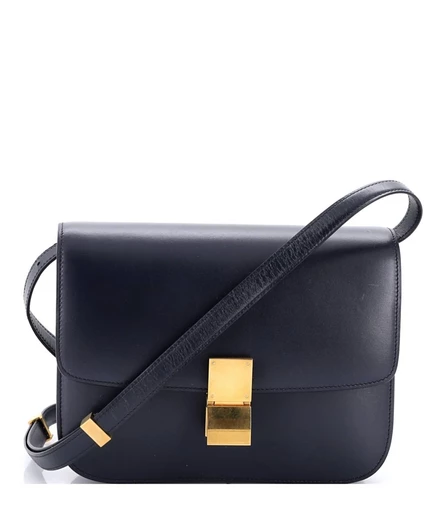 Женская сумка Pre-Owned Celine Classic Box Medium, кожа, синяя