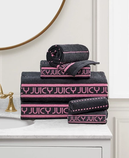 Набор полотенец Juicy Couture 6 шт. в полоску, черный