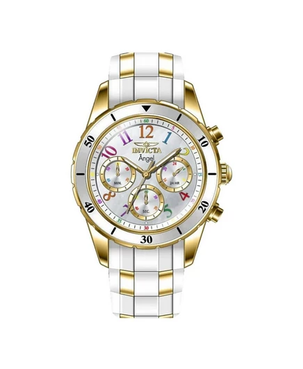 Женские часы Invicta 49801 Angel Quartz VD54 с белым циферблатом, белые