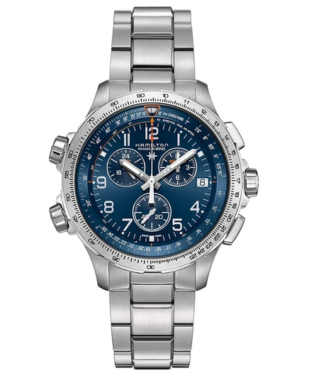 Мужские часы Hamilton Khaki XWind хронограф 46 мм, серебристые