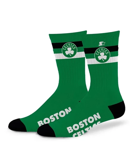 Унисекс носки Starter Boston Celtics с двумя полосками, зеленые