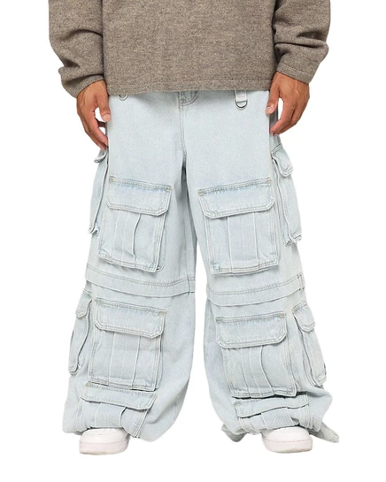 Мужские джинсы Loiter Rave Multi cargo из денима, синие