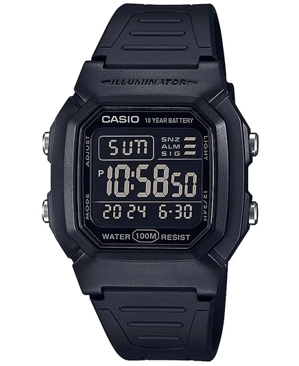 Мужские цифровые часы Casio W800H-1BVOS 36,8 мм, черные