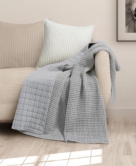 Стеганый плед Levtex Mills с вафельной вышивкой, 60
