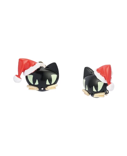 Серьги Betsey Johnson «Кот-Санта», черные