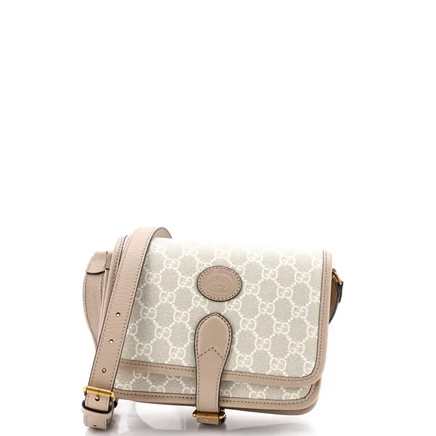 Женская сумка Pre-Owned Gucci Mini Interlocking G, бежевая