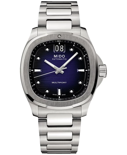 Мужские часы Mido Multifort автомат 41 мм, сталь, синие