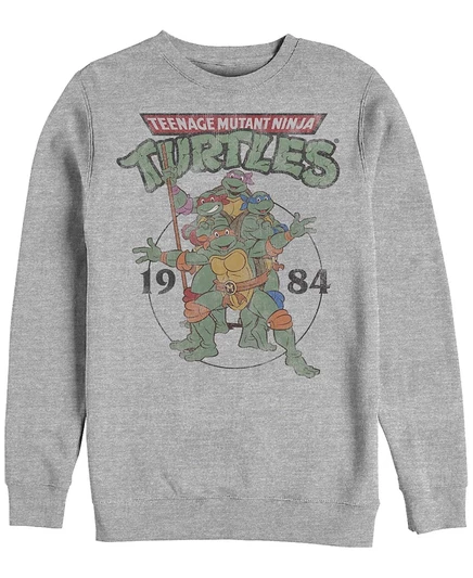 Мужской флисовый лонгслив Fifth Sun Teenage Mutant Ninja Turtles, серый