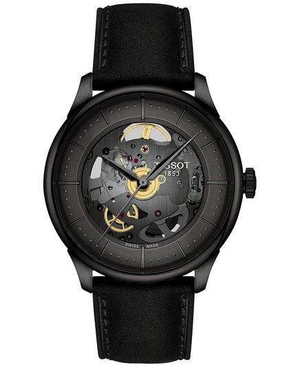 Мужские часы Tissot Tourelles Skeleton 40 мм, черные