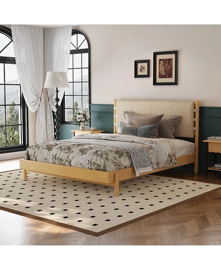 Каркас кровати на платформе Streamdale Furniture Queen середины века с изголовьем