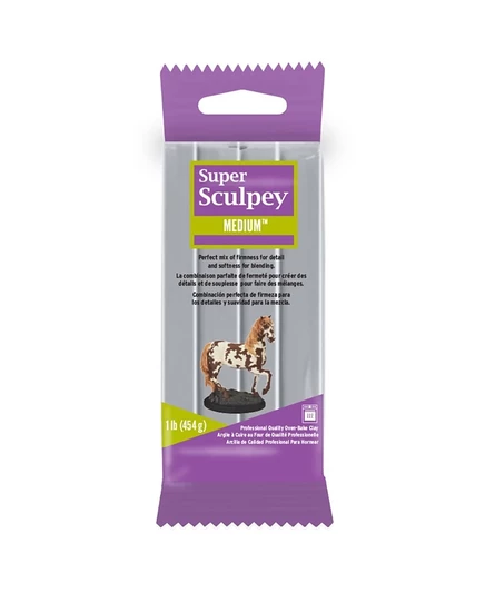 Полимерная глина Sculpey Super Sculpey Medium, 454 г, серая
