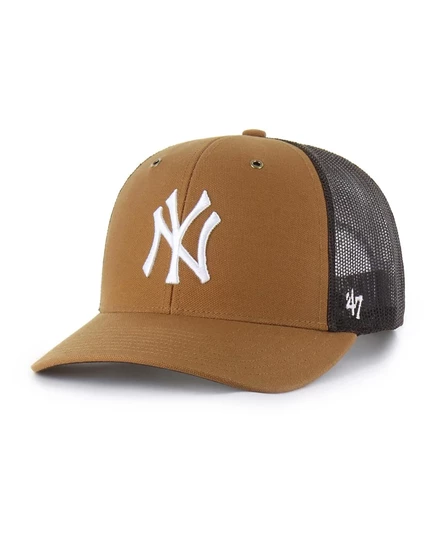 Мужская коричневая кепка с регулируемой посадкой New York Yankees Trucker от бренда Carhartt X '47