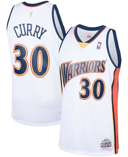 Мужская футболка Stephen Curry White Golden State Warriors сезона 2009-10 