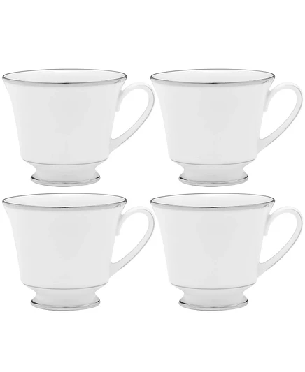 Набор чашек Noritake Spectrum 4 шт. 236 мл, белые с платиной