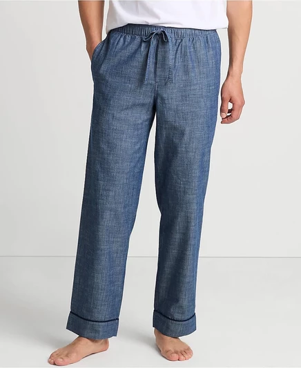 Мужские пижамные брюки Lands' End из хлопка, синие