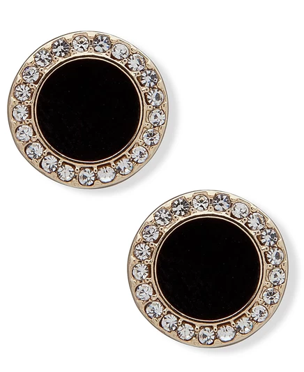 Серьги-гвоздики DKNY с кристаллами, золотистые