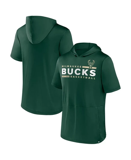 Мужская футболка‑худи Fanatics Milwaukee Bucks, зеленая