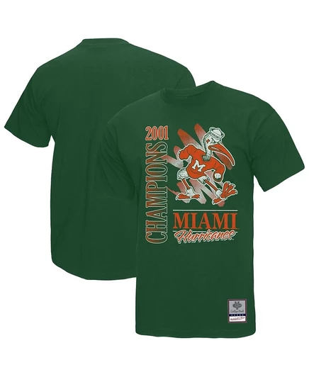 Мужская зеленая футболка Mitchell & Ness Miami Hurricanes green